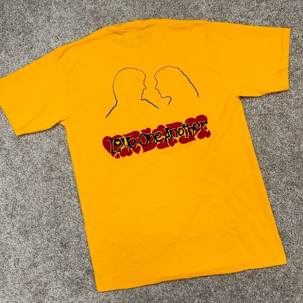 Vintage Love One Another Camea Shirt Men Size Large Jerzees Made In USA